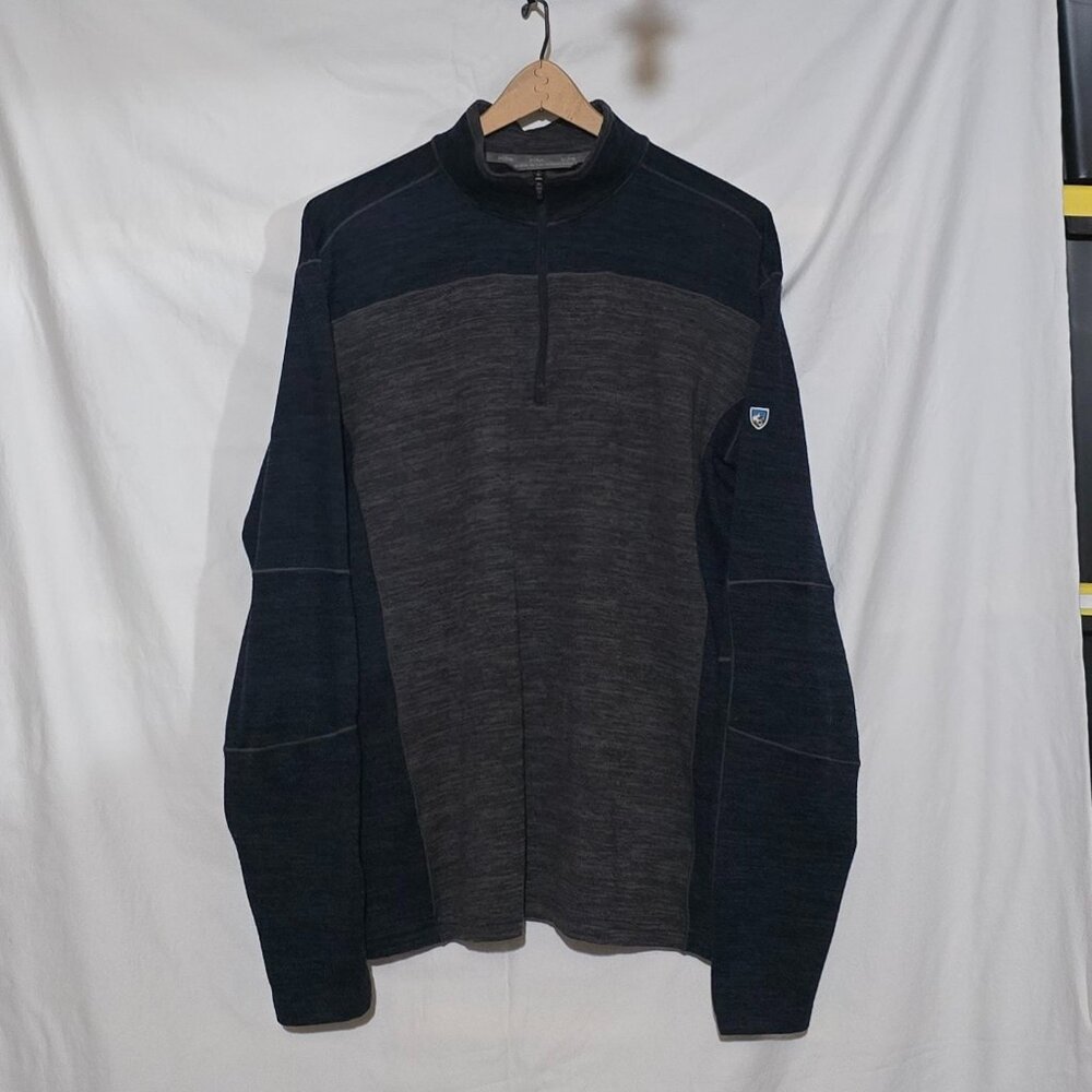 Kuhl #3112 Ryzer 1/4 Zip Men's Pullover - Pirate Blue / Gray - Sz XL*